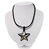 Mother of Pearl 'Star' Silk Cord Necklace - 34cm Length