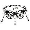 Chic Victorian/ Gothic/ Burlesque Black Bead Choker Necklace