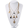 Gold Multistrand Cameo Necklace - 64cm Length