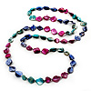 Long Multicoloured Shell Necklace -134cm Length