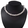Silver Plated 'Braided' Magnetic Choker Necklace - 34cm Length