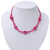Children's Deep Pink 'Happy Face' Necklace - 36cm Length/ 4cm Extension