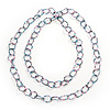 Long Pink/Light Blue/Purple Glass Bead Link Necklace - 150cm Length
