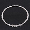 Clear Swarovski Crystal Faux Pearl Flex Choker Necklace In Rhodium Plating - Adjustable
