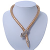 Gold Plated Swarovski Crystal 'Snake' Magnetic Necklace - 43cm Length