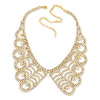 Clear Austrian Crystal Collar Necklace In Gold Plating - 30cm Length/ 15cm Extension