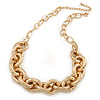 Statement Gold Plated Chunky Oval Link Necklace - 63cm L/ 8cm Ext