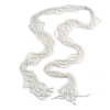 Multistrand Snow White Glass Bead Long Lariat Necklace - 160cm L