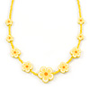 Children's Bright Yellow Floral Necklace with Silver Tone Closure - 36cm L/ 6cm Ext