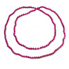 Long Deep Pink Glass Bead Necklace - 140cm Length/ 8mm