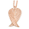 Oversized Angel Wings Pendant with Long Chunky Round Link Chain - 86cm L/ 5cm Ext