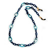 Blue/ Light Blue Acrylic Oval Link Chain/Glasses Chains for Women/ Eyeglass Chains/Reading Glasses Neck Cord Sunglasses Strap Holder - 60cm L