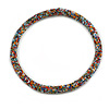 Statement Chunky Multicoloured Beaded Stretch Necklace - 50cm L