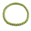 10mm/Unisex/Men/Women Lime Green Round Bead Wood Flex Necklace - 45cm Long