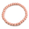 15mm/Unisex/Men/Women Pastel Pink Round Bead Wood Flex Necklace - 44cm Long