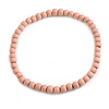 10mm/Unisex/Men/Women Pastel Pink Round Bead Wood Flex Necklace - 45cm Long