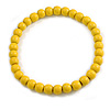15mm/Unisex/Men/Women Banana Yellow Round Bead Wood Flex Necklace - 44cm L