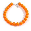 20mm D/Chunky Neon Orange Round Bead Short Necklace - 42cm L/ 4cm Long
