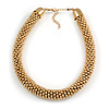 Chunky Mesh Choker Necklace In Gold Plating - 38cm Length/ 4cm Extension