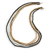 Long Multistrand Chain Necklace (Gold/ Gun/ Silver Tone) - 96cm L