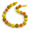 Chunky Yellow/ Orange Glass Beaded Necklace - 57cm Length