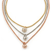 3 Strand Layered Gold/ Silver/ Rose Gold Mesh Chain With Ball Charm Necklace - 54cm L/ 4cm Ext