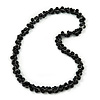 Black Ceramic Cluster Bead Necklace - 80cm L