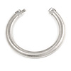Statement Light Silver Tone Wide Collar Necklace - 43cm L
