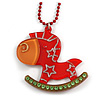 Red Crystal Rocking Horse Pendant