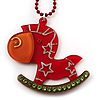 Red Crystal Rocking Horse Pendant