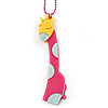 Tall Pink Plastic Giraffe Pendant