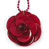 Crimson Acrylic Rose Pendant - 42cm