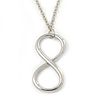 Polished Rhodium Plated 'Infinity' Pendant Necklace - 44cm Length/ 7cm Extension
