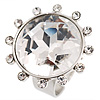 Round-Cut Clear Crystal Costume Ring