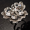 Stunning Clear Crystal Butterfly Cocktail Ring