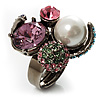 Luxurious Crystal Cluster Cocktail Ring (Multicoloured)