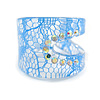 Wide Resin Diamante Blue 'Lace' Band Ring