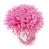 Light Pink Glass Bead Flower Stretch Ring