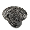 Large Gun Metal Woven Dome Statement Stretch Ring - 40mm Diameter - Size 7/8 Expandable