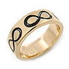 Gold Plated Black Enamel 'Infinity' Band Ring