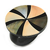 30mm/Black/Grey/Cream Round Shape Sea Shell Ring/Handmade/ Slight Variation In Colour/Natural Irregularities