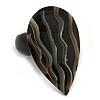 35mm/Black/Brown Teardrop Shape Sea Shell Ring/Handmade/ Slight Variation In Colour/Natural Irregularities