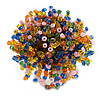 45mm Diameter Multicoloured Glass Bead Flower Stretch Ring/ Size S/M