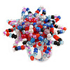 35mm D/Multicoloured Glass/Acrylic Bead Sunflower Stretch Ring - Size S