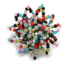 35mm D/Multicoloured Glass and Acrylic Bead Sunflower Flex Ring - Size M