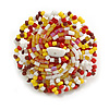 40mm Diameter/Gold/White/Brown/Red Glass Bead Daisy Flower Flex Ring/ Size M/L