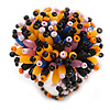 35mm D/Orange/Black/Pink/Blue Acrylic/Glass Bead Daisy Flower Flex Ring - Size M/L