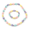 Children's Multicoloured Acrylic Heart Flex Necklace & Flex Bracelet Set