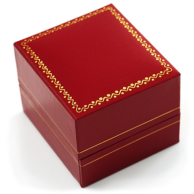 Ornamented Burgundy Ring Jewellery Box - main view