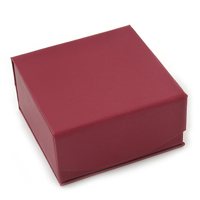 Stylish Cranberry Square Cardboard Gift Box with Magnetic Lid Closure - main view
